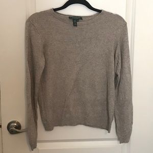 Lauren Ralph Lauren Gray Cashmere Sweater, P/L